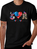 Patriotic Peace Love America Graphic T-Shirt