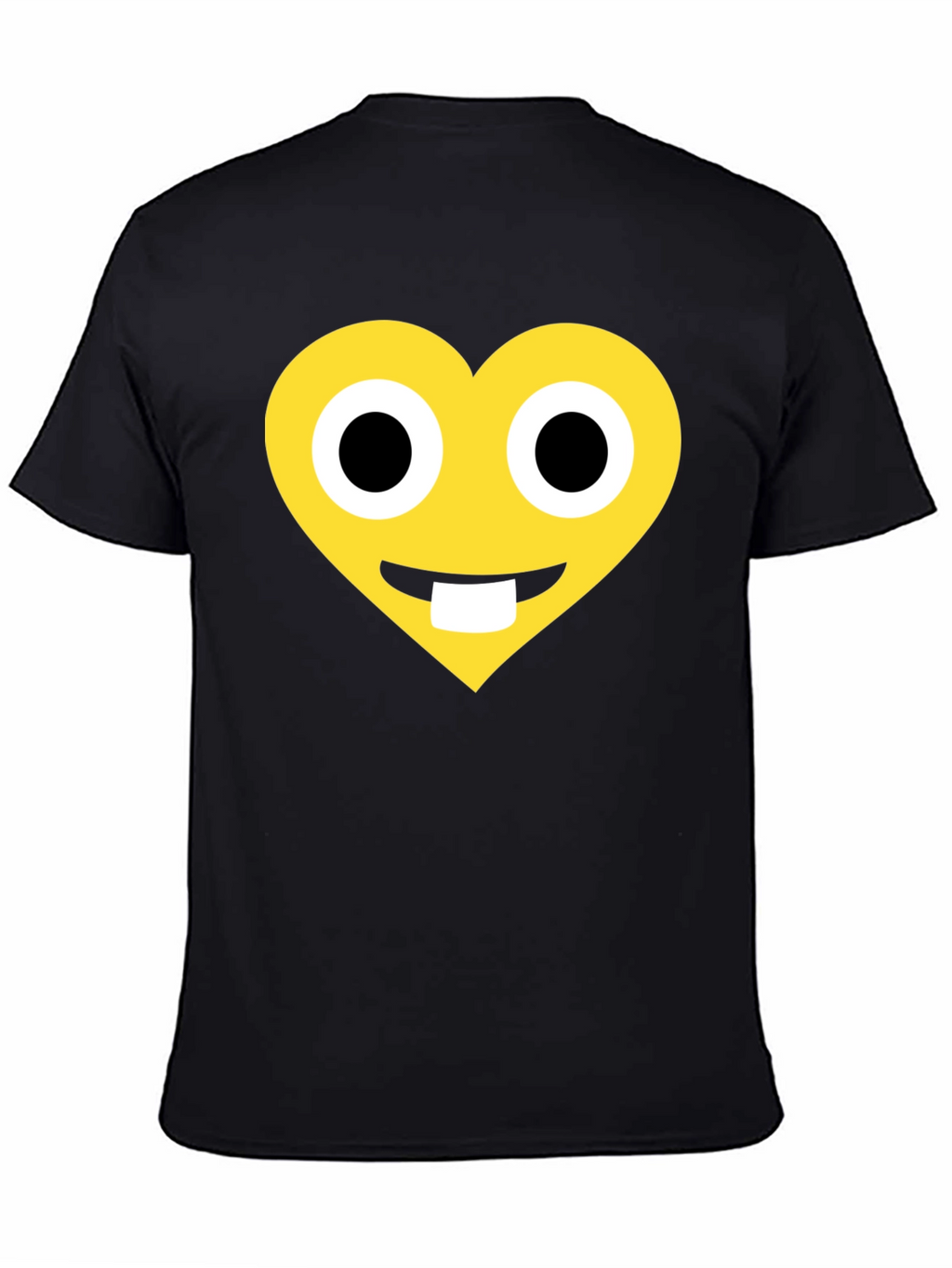 Heart Emoji Graphic T-Shirt - Black Cotton Blend