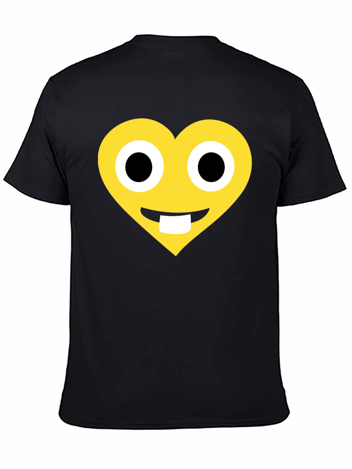 Heart Emoji Graphic T-Shirt - Black Cotton Blend