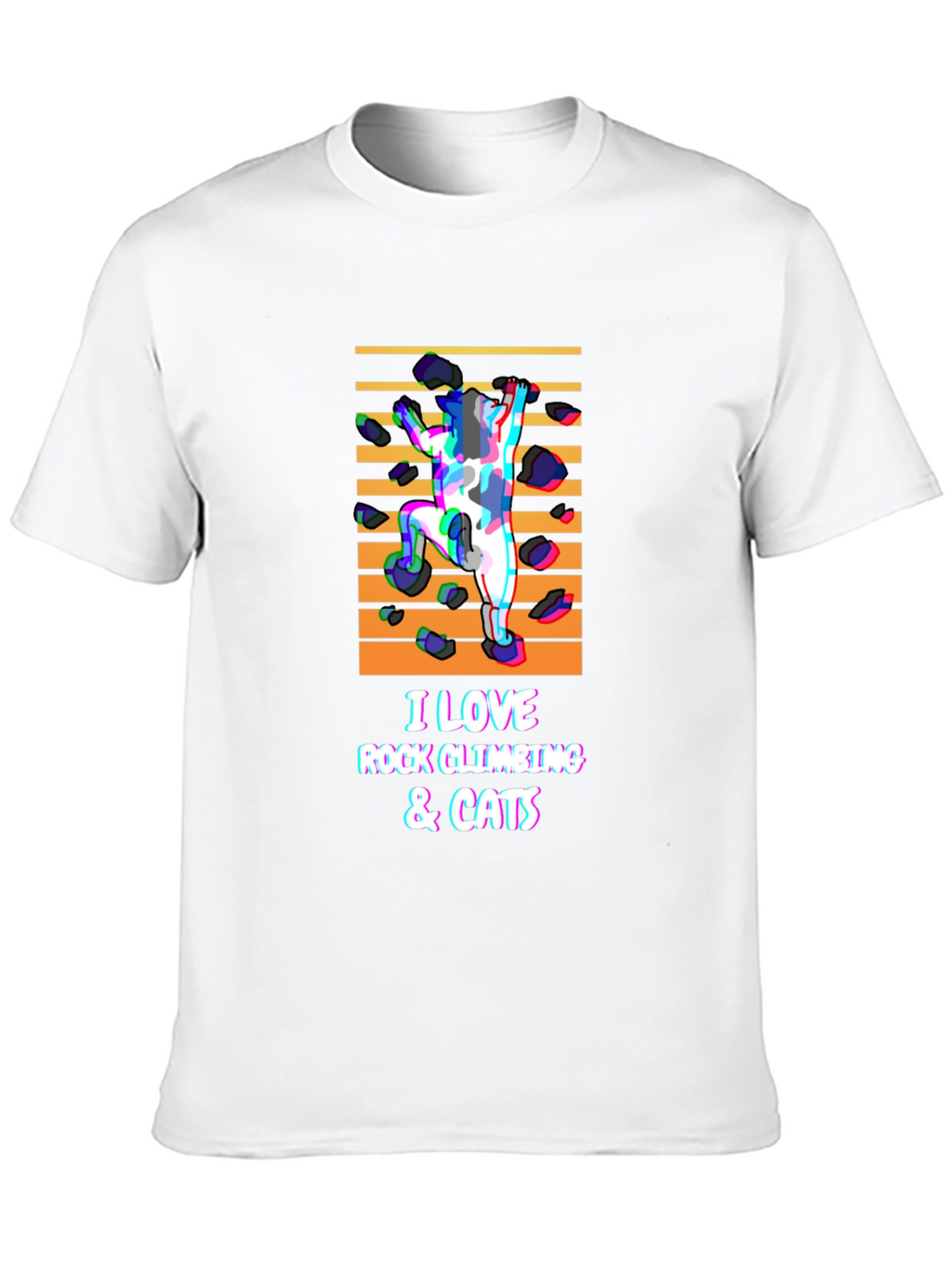 Rock Climbing & Cats Black T-Shirt