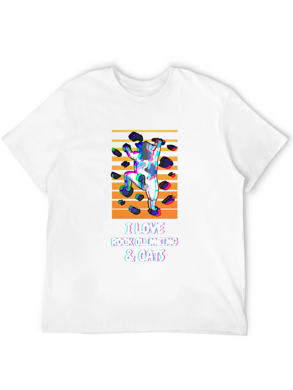 Rock Climbing & Cats Black T-Shirt