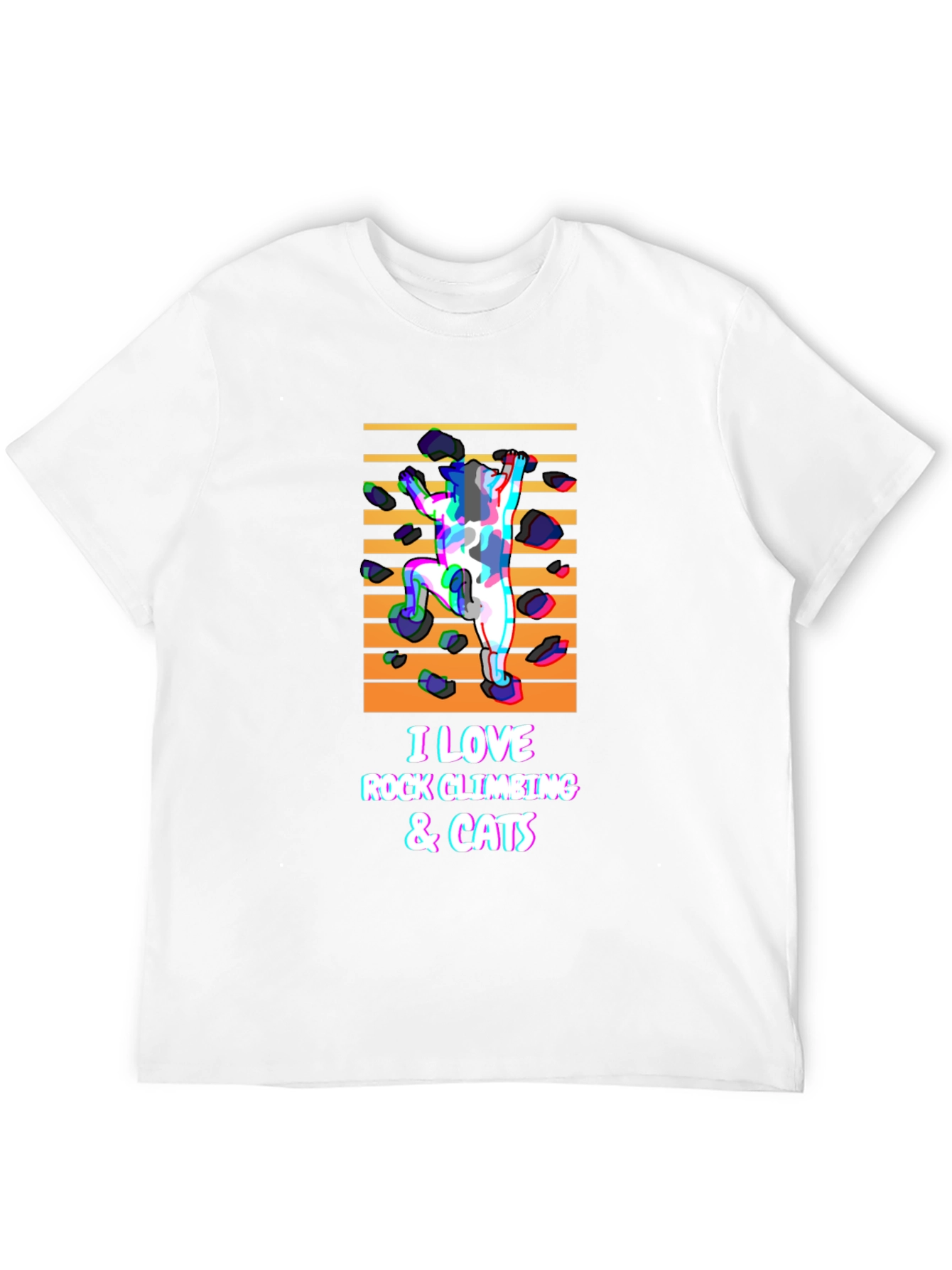 Rock Climbing & Cats Black T-Shirt