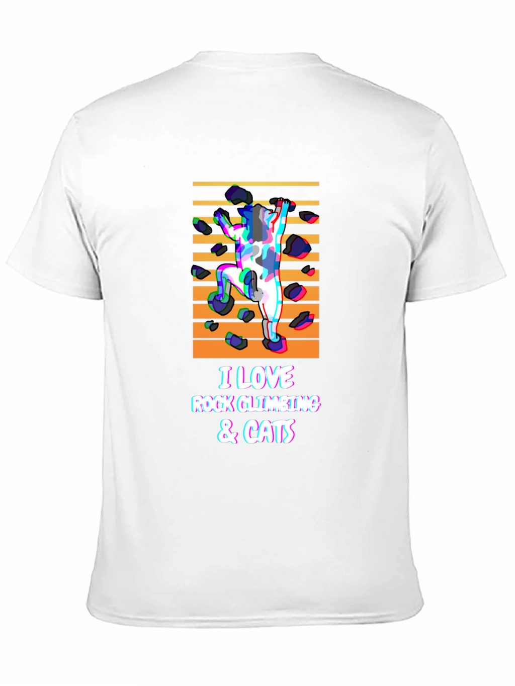 Rock Climbing & Cats Black T-Shirt