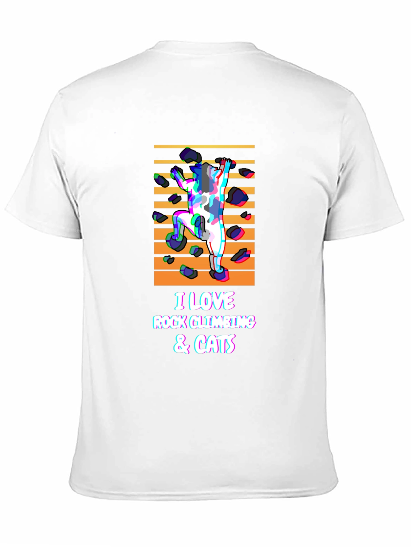 Rock Climbing & Cats Black T-Shirt