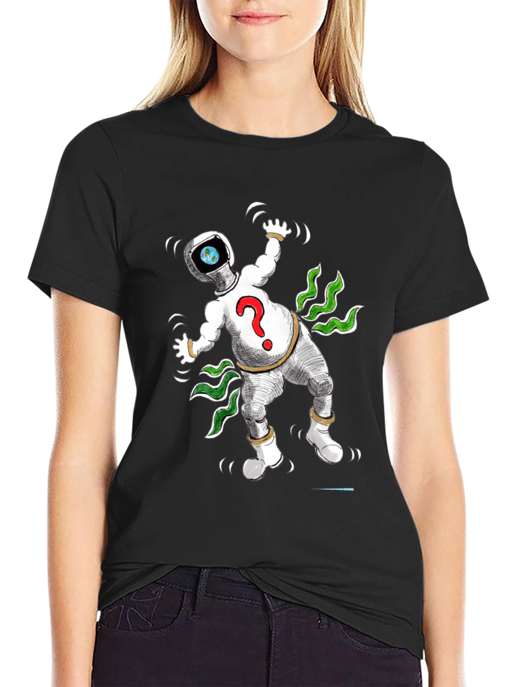 Cosmic Question T-Shirt - Black Cotton Tee