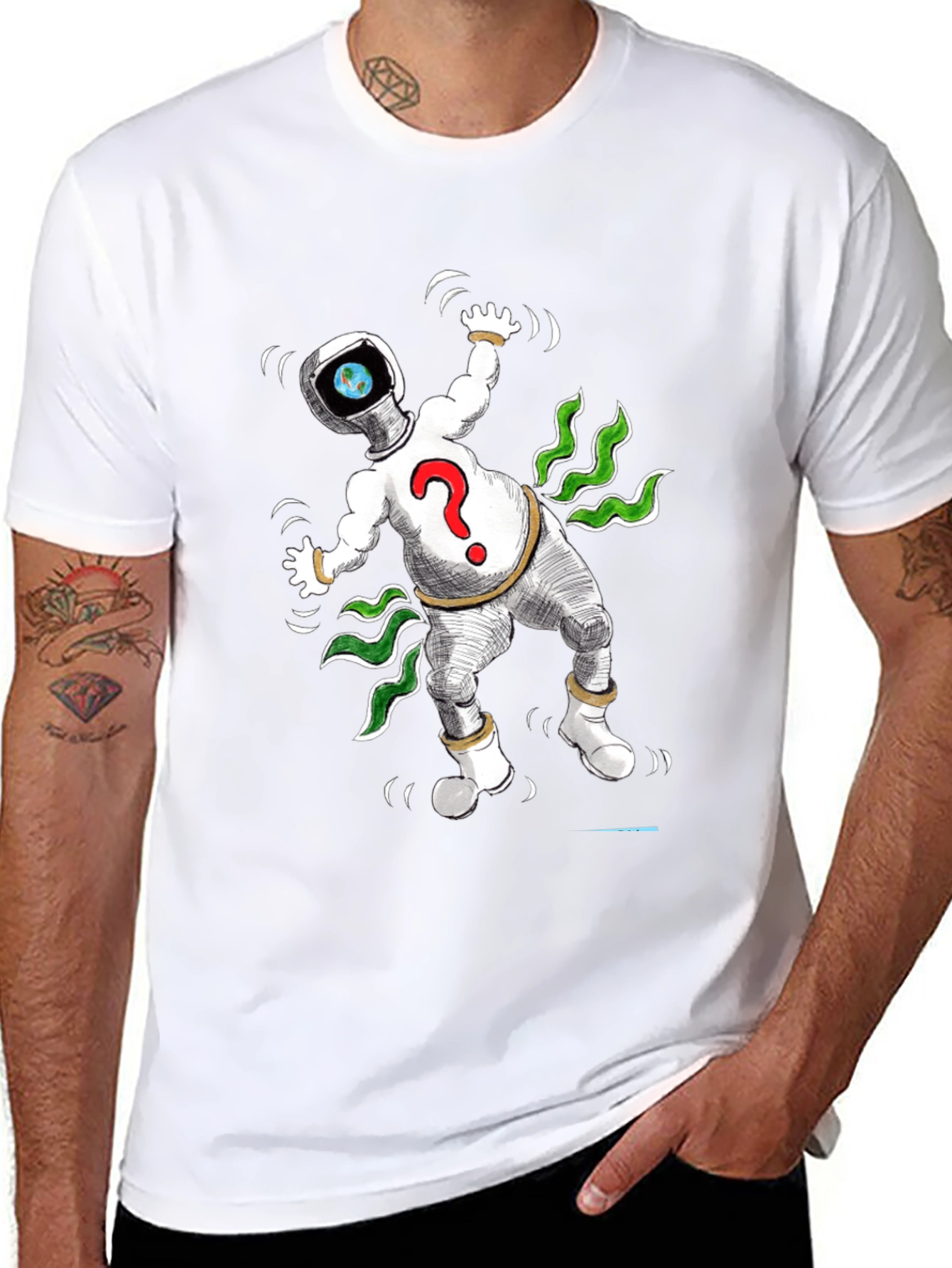 Cosmic Question T-Shirt - Black Cotton Tee