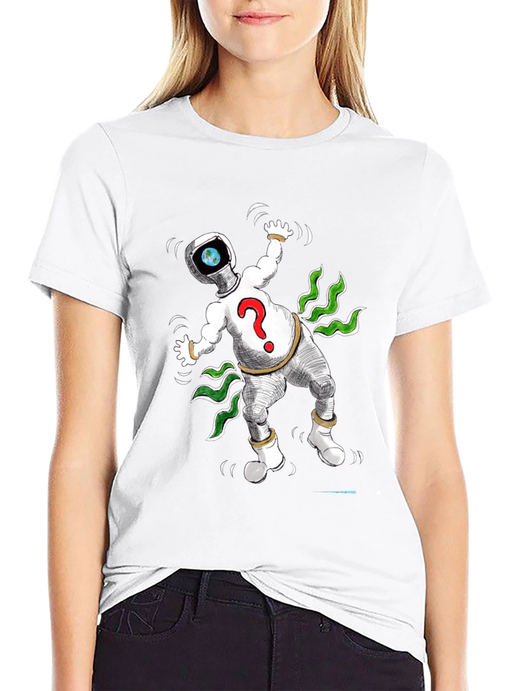 Cosmic Question T-Shirt - Black Cotton Tee