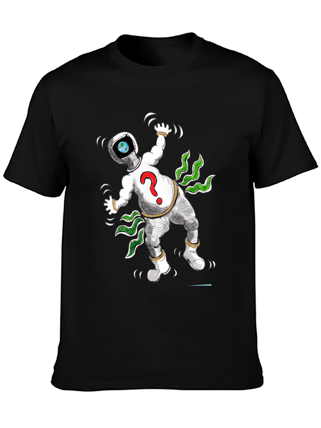 Cosmic Question T-Shirt - Black Cotton Tee