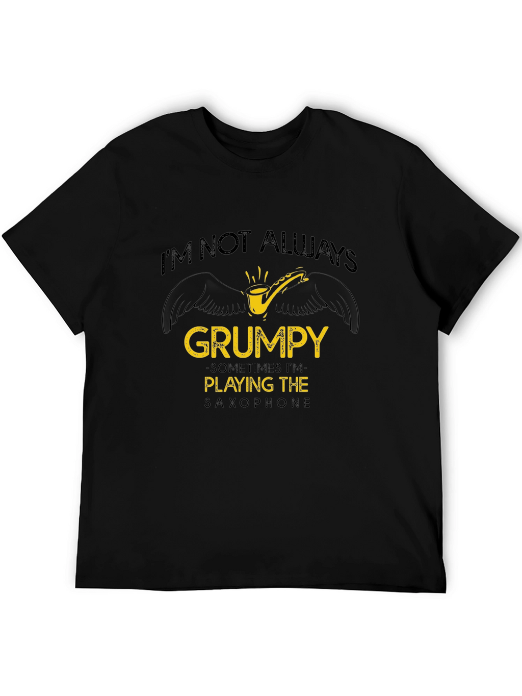 Grumpy Saxophone Player Black T-Shirt