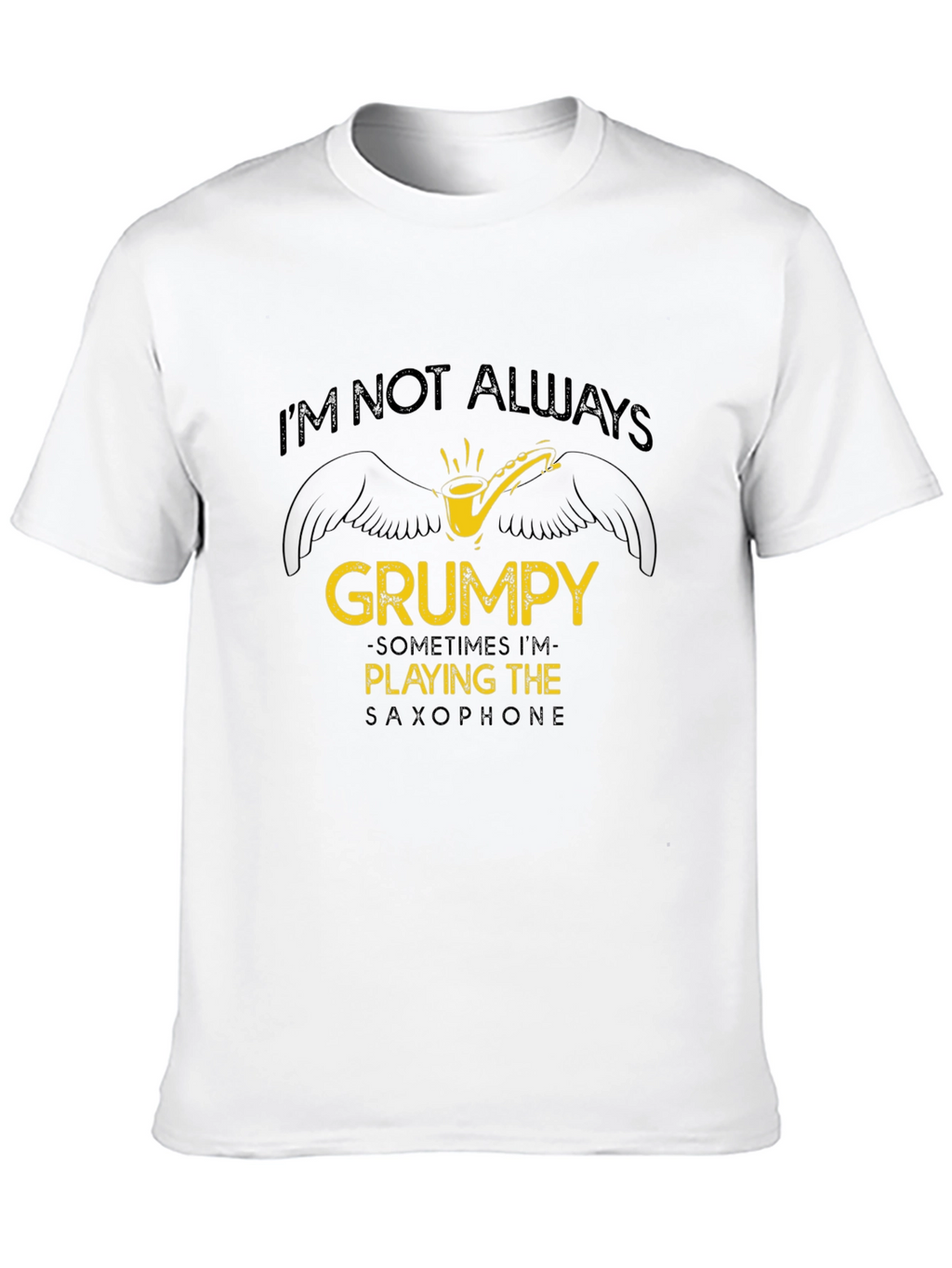 Grumpy Saxophone Player Black T-Shirt