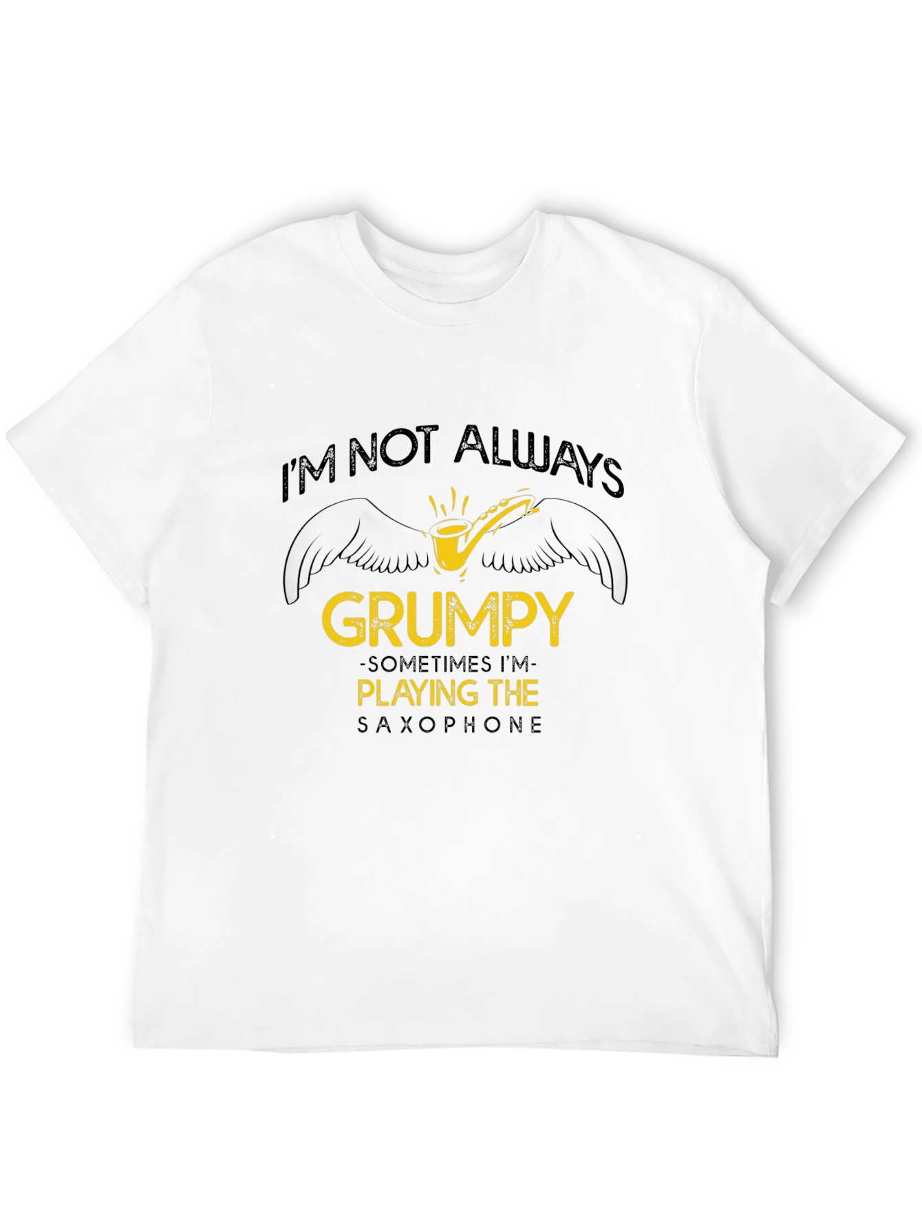 Grumpy Saxophone Player Black T-Shirt