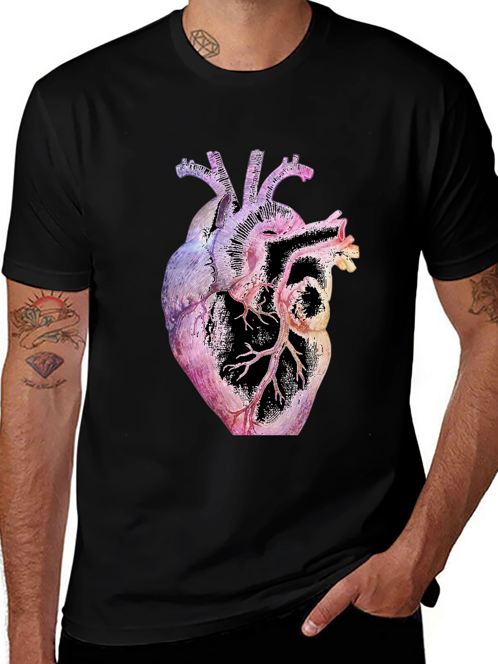 Anatomical Heart Graphic Black T-Shirt