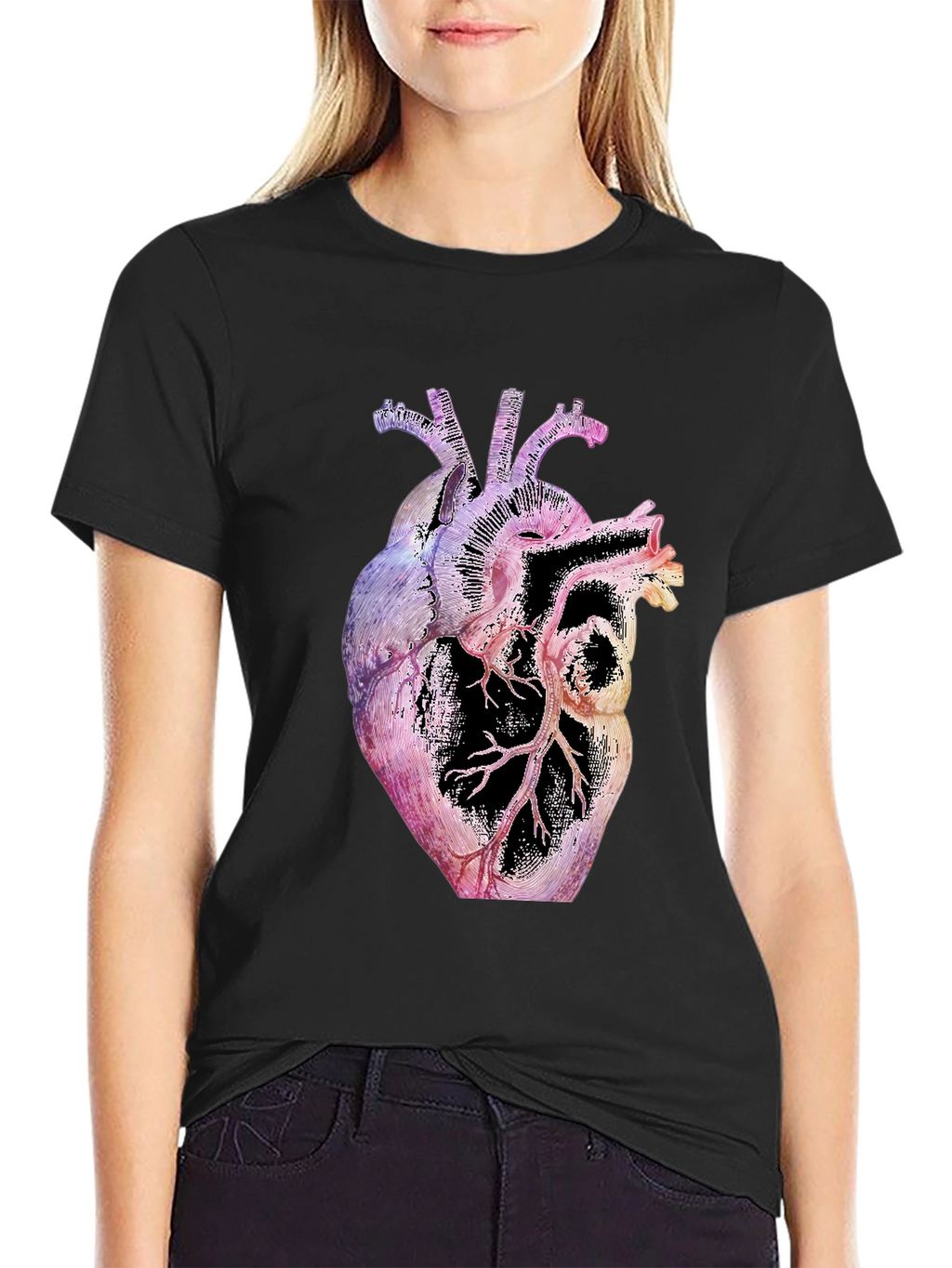 Anatomical Heart Graphic Black T-Shirt