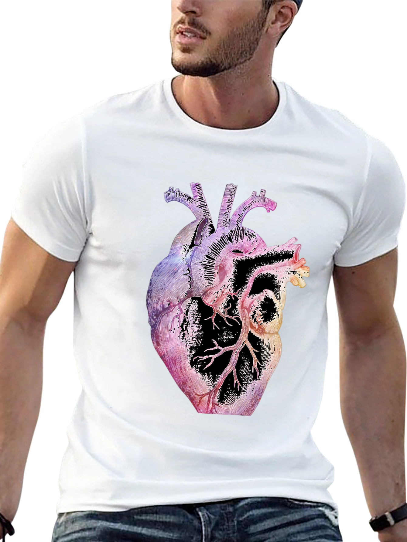 Anatomical Heart Graphic Black T-Shirt