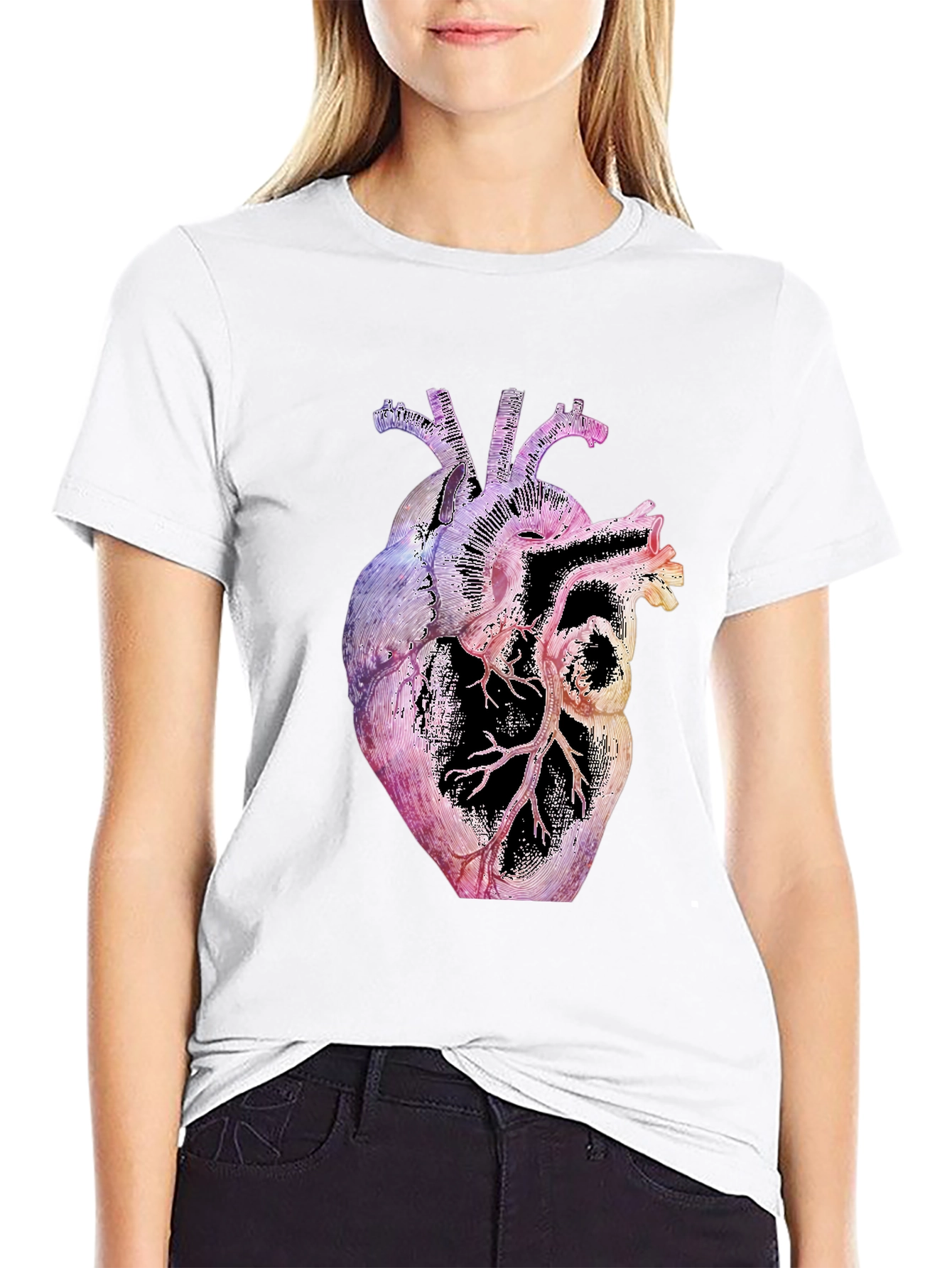 Anatomical Heart Graphic Black T-Shirt