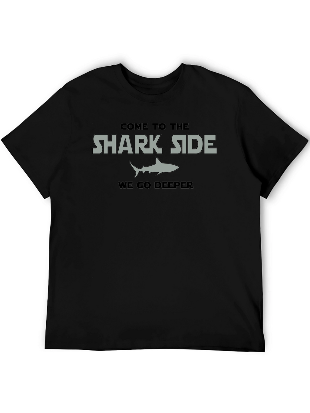 Shark Side Mens Black T-Shirt