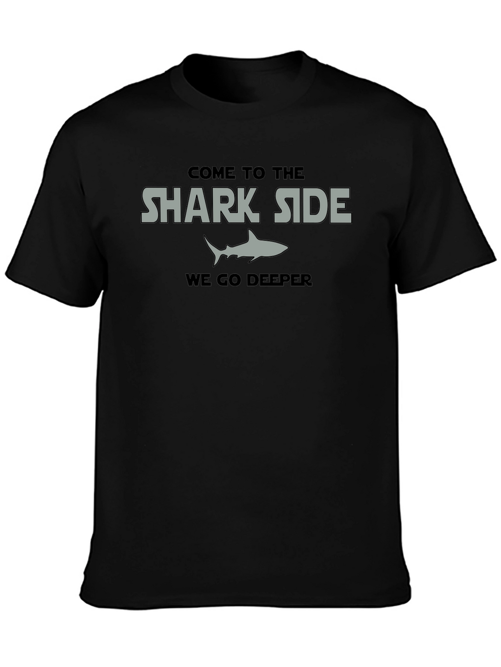 Shark Side Mens Black T-Shirt