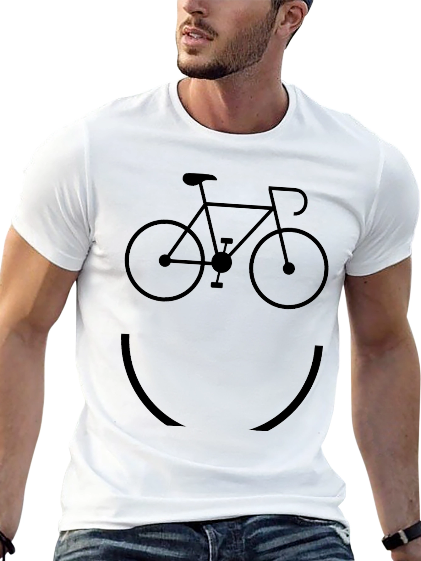Bike Smile Graphic Tee - Black Cotton T-Shirt