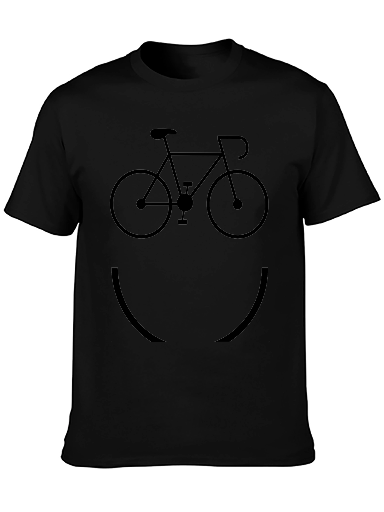 Bike Smile Graphic Tee - Black Cotton T-Shirt