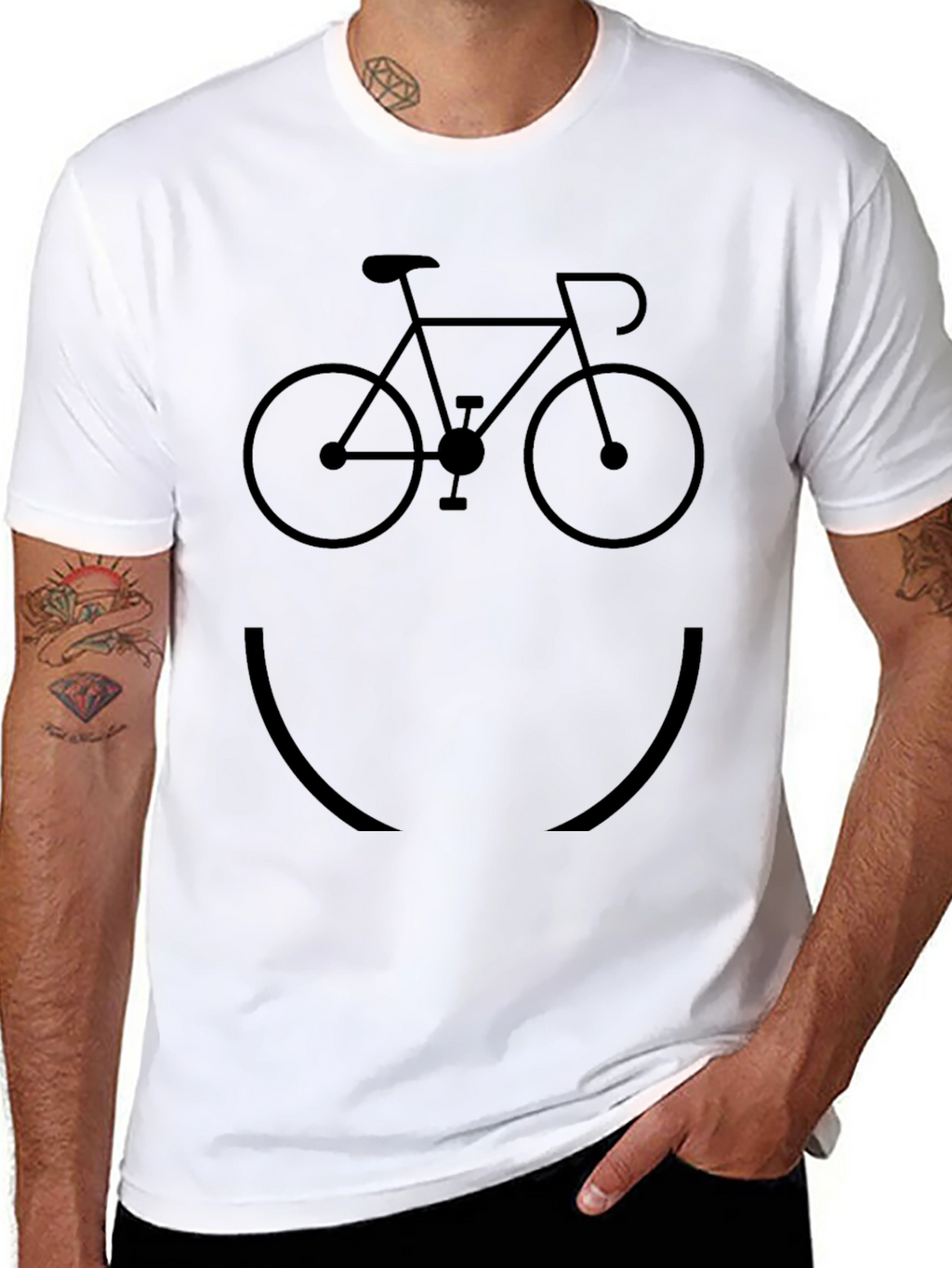 Bike Smile Graphic Tee - Black Cotton T-Shirt