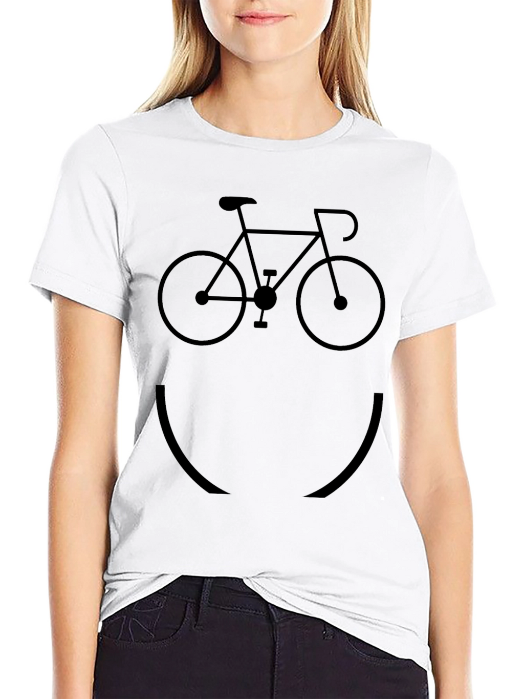 Bike Smile Graphic Tee - Black Cotton T-Shirt