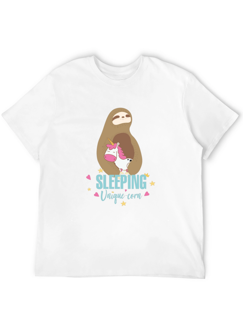 Cute Sloth & Unicorn Graphic T-Shirt