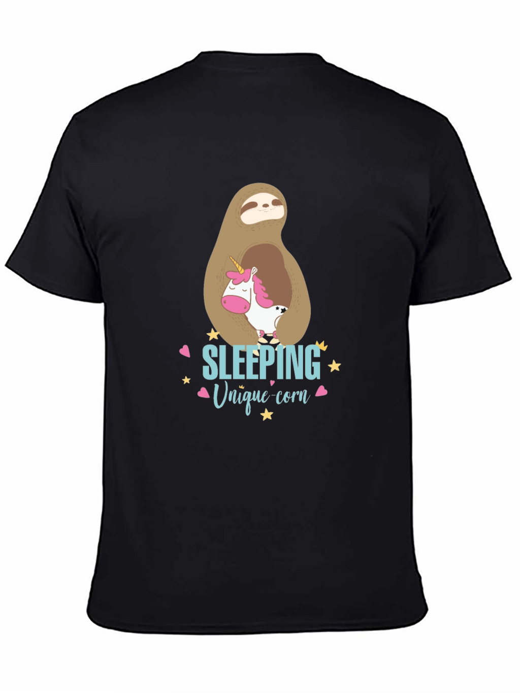 Cute Sloth & Unicorn Graphic T-Shirt