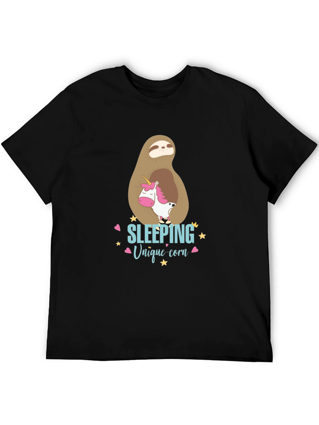 Cute Sloth & Unicorn Graphic T-Shirt