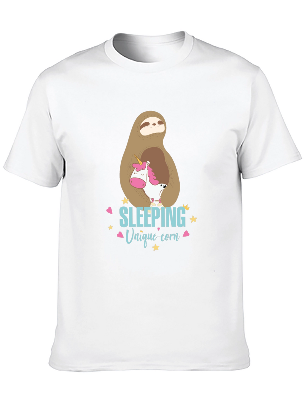 Cute Sloth & Unicorn Graphic T-Shirt