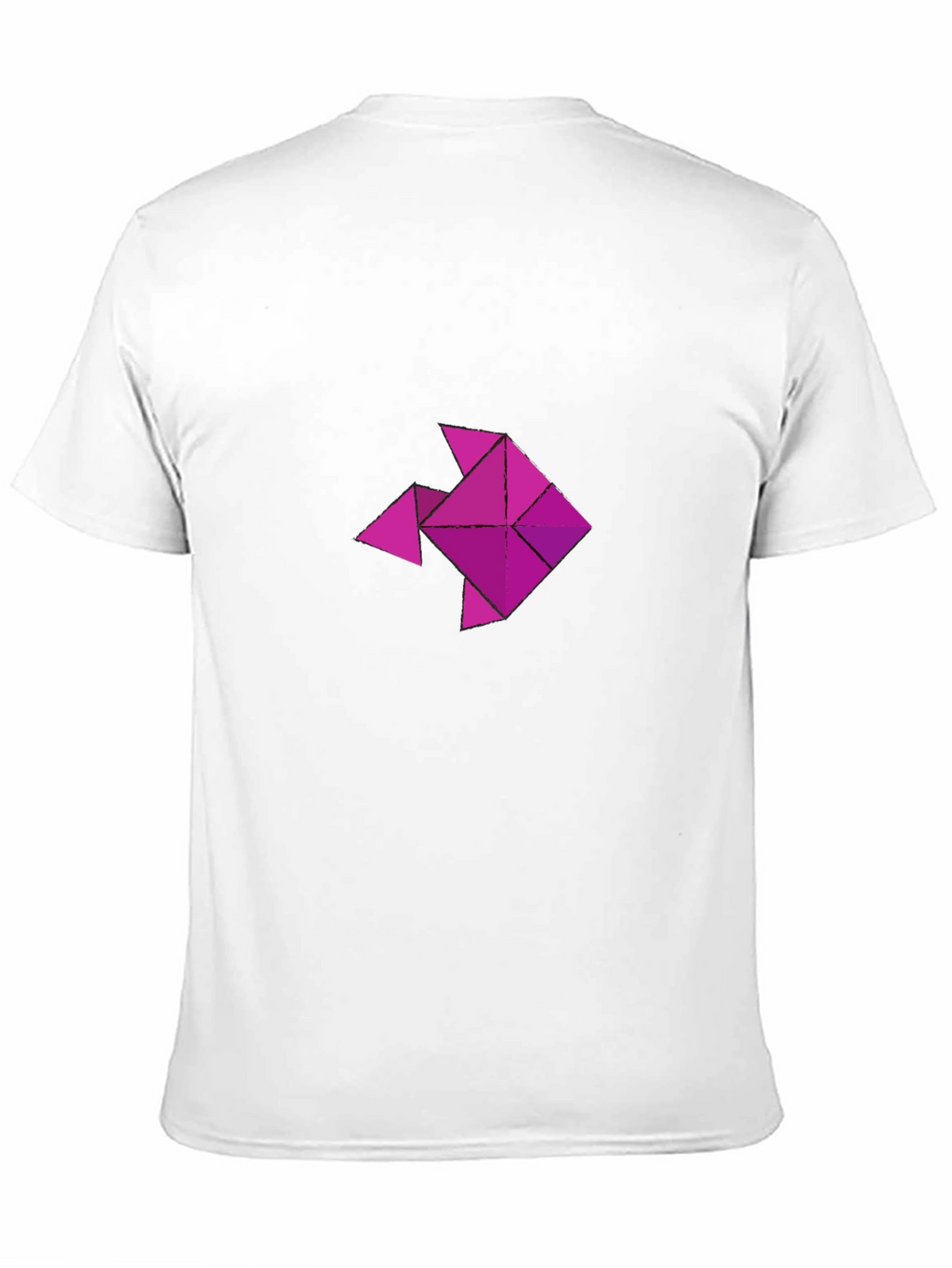 Geometric Fish Graphic T-Shirt - Casual Black Tee