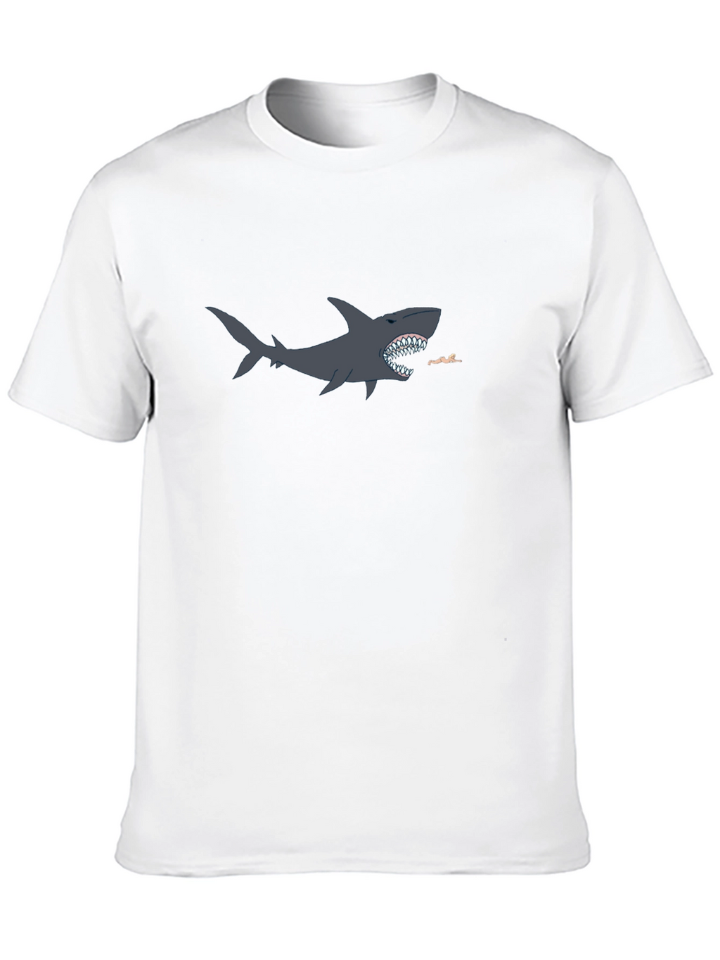 Shark Attack Graphic T-Shirt - Black Cotton Blend