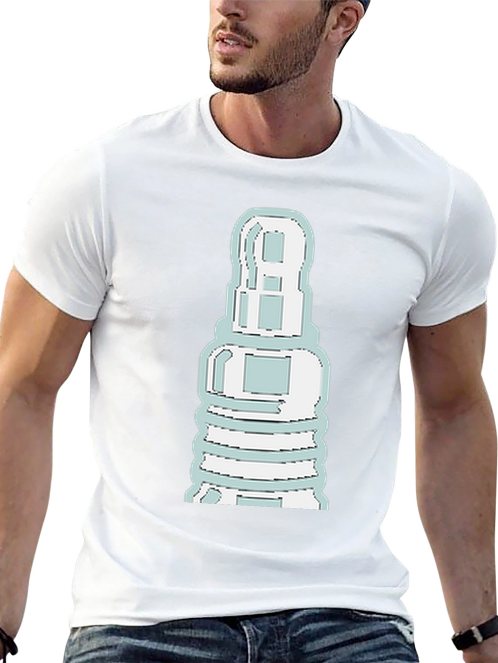 Unique Graphic Tee - Spark Plug Design