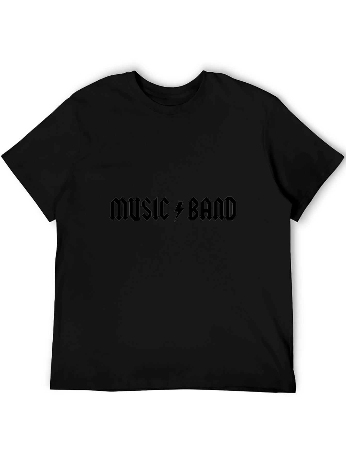 Music Band Graphic Tee - Black Cotton T-Shirt
