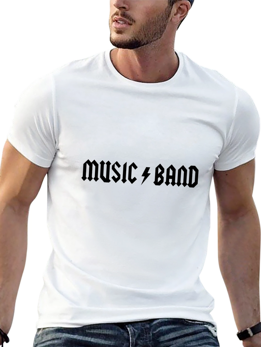 Music Band Graphic Tee - Black Cotton T-Shirt