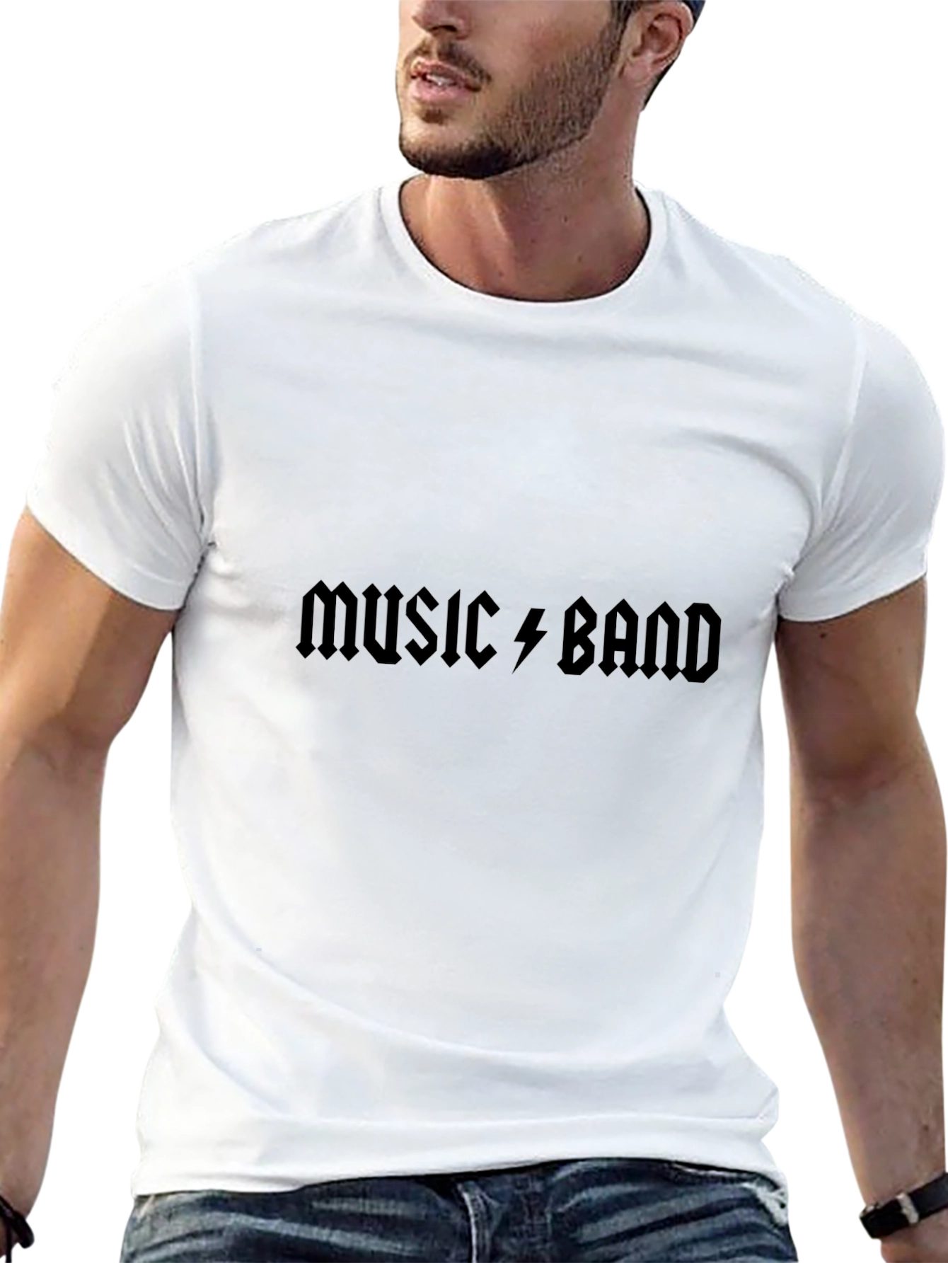 Music Band Graphic Tee - Black Cotton T-Shirt