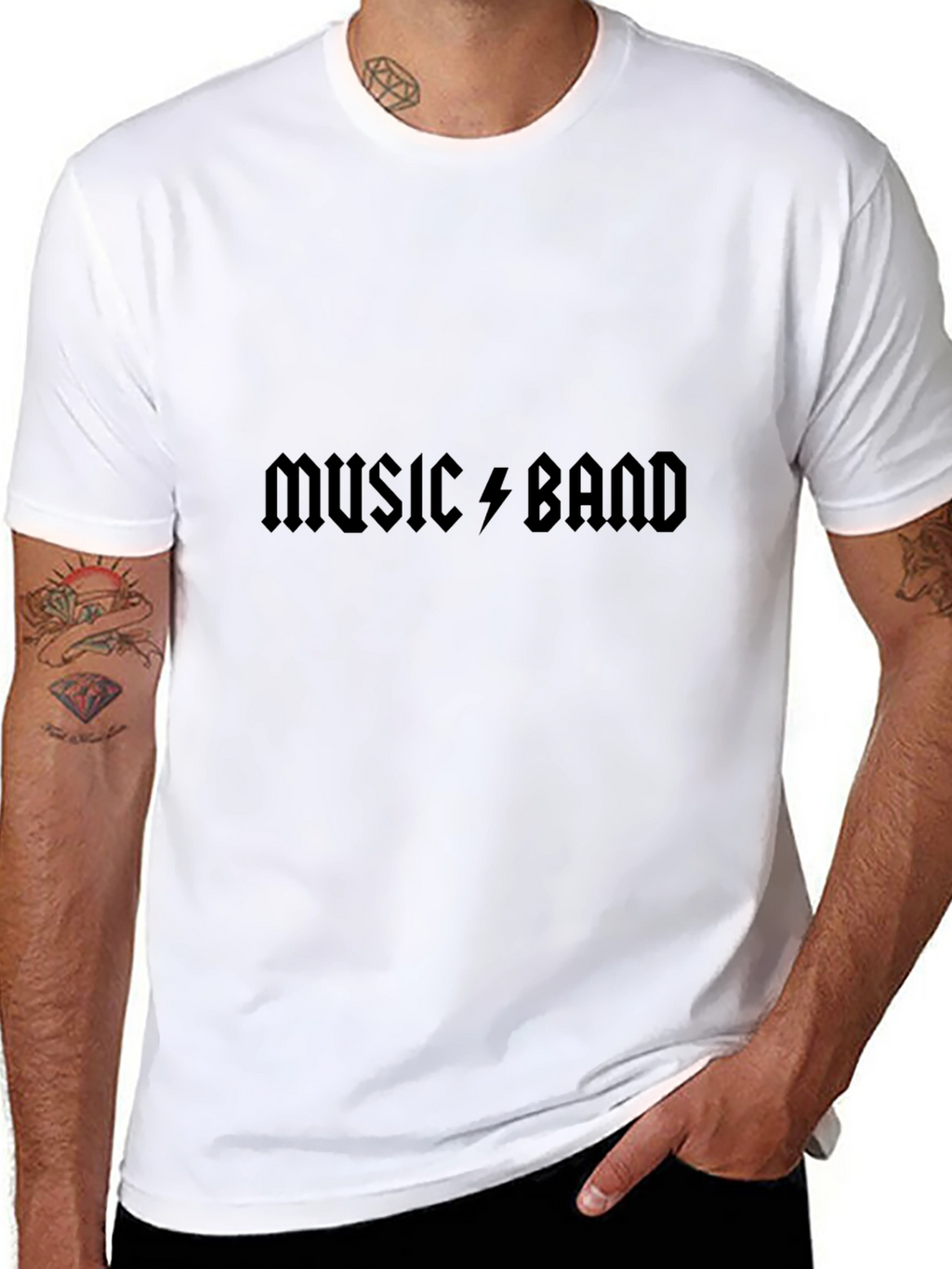 Music Band Graphic Tee - Black Cotton T-Shirt