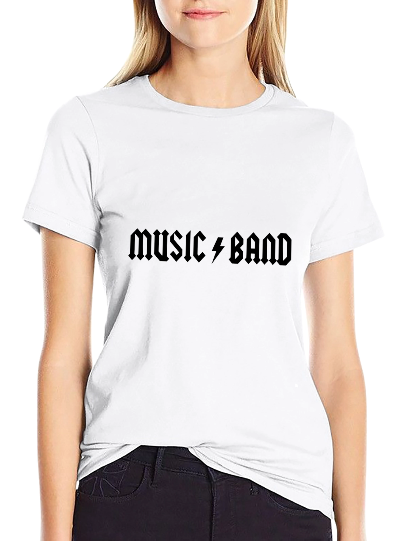 Music Band Graphic Tee - Black Cotton T-Shirt