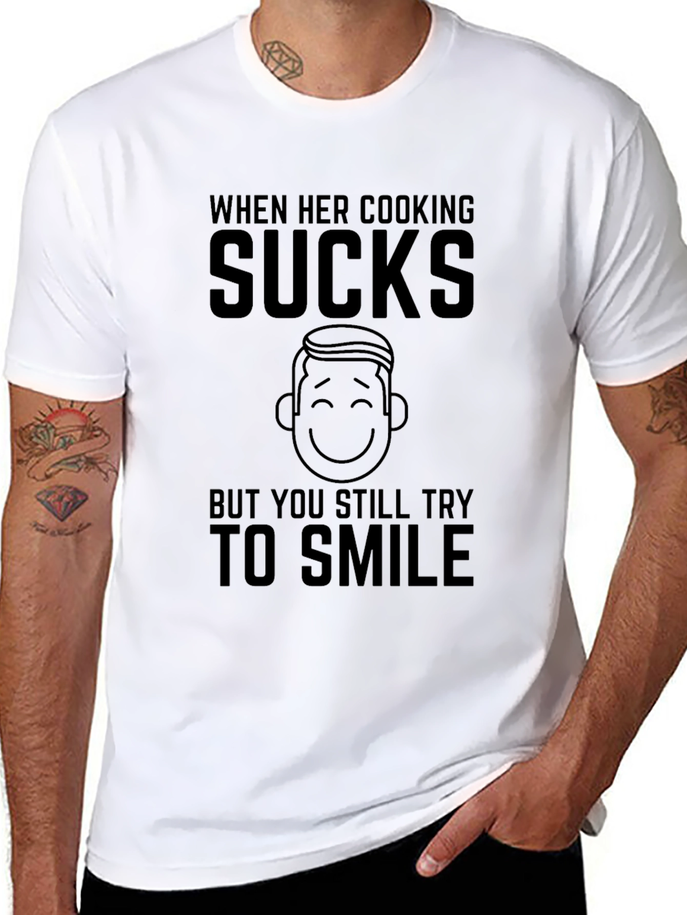 Cooking Sucks Humor T-Shirt - Mens Black Tee