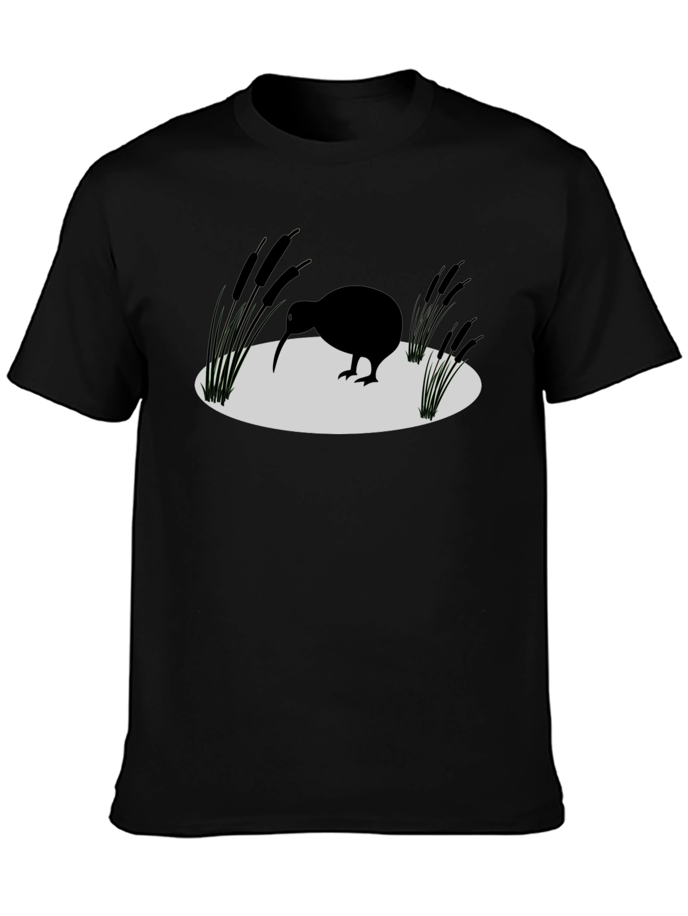 Kiwi Bird Silhouette Graphic Tee - Black