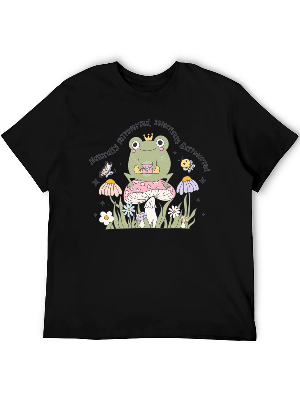 Introverted Extroverted Frog Graphic T-Shirt