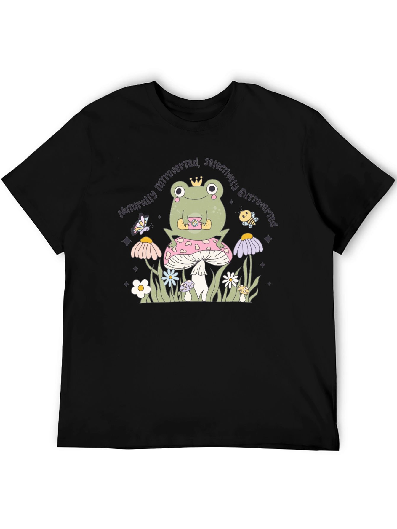 Introverted Extroverted Frog Graphic T-Shirt