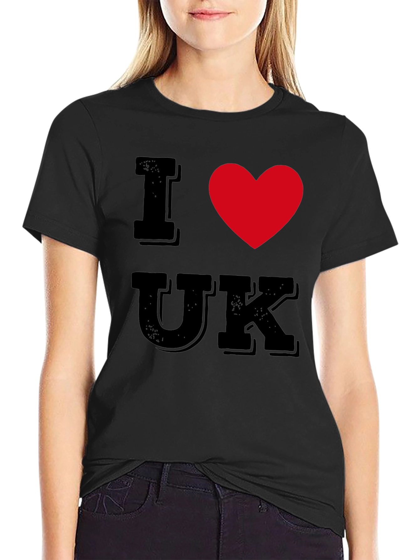 I Heart UK T-Shirt - Black Cotton Tee