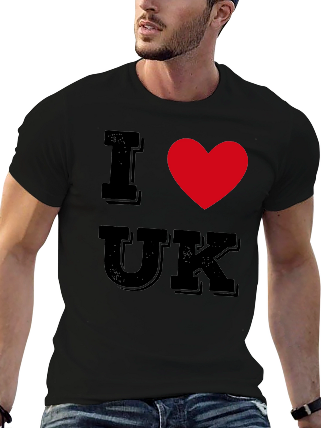 I Heart UK T-Shirt - Black Cotton Tee