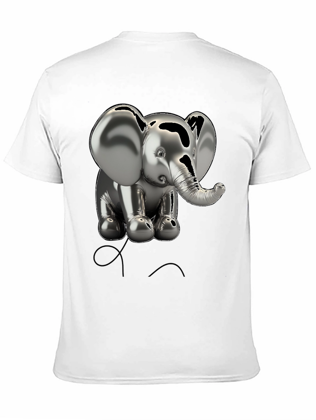 Metallic Elephant Graphic Tee - Black Cotton Blend