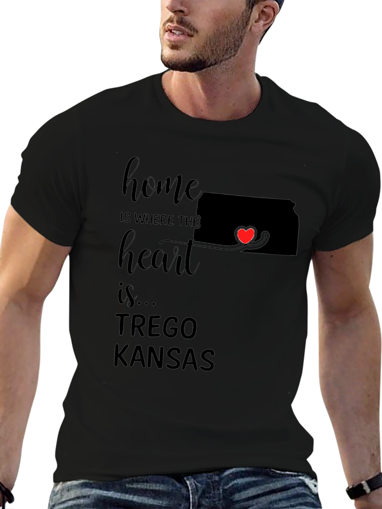 Trego Kansas Home Heart T-Shirt