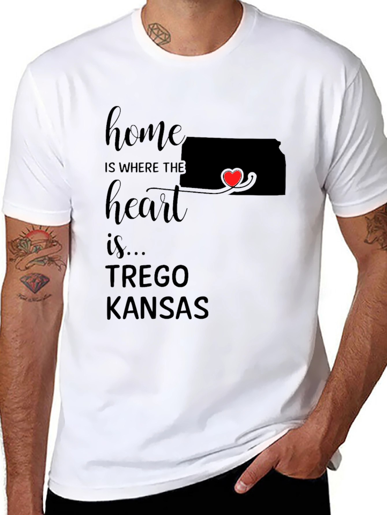 Trego Kansas Home Heart T-Shirt