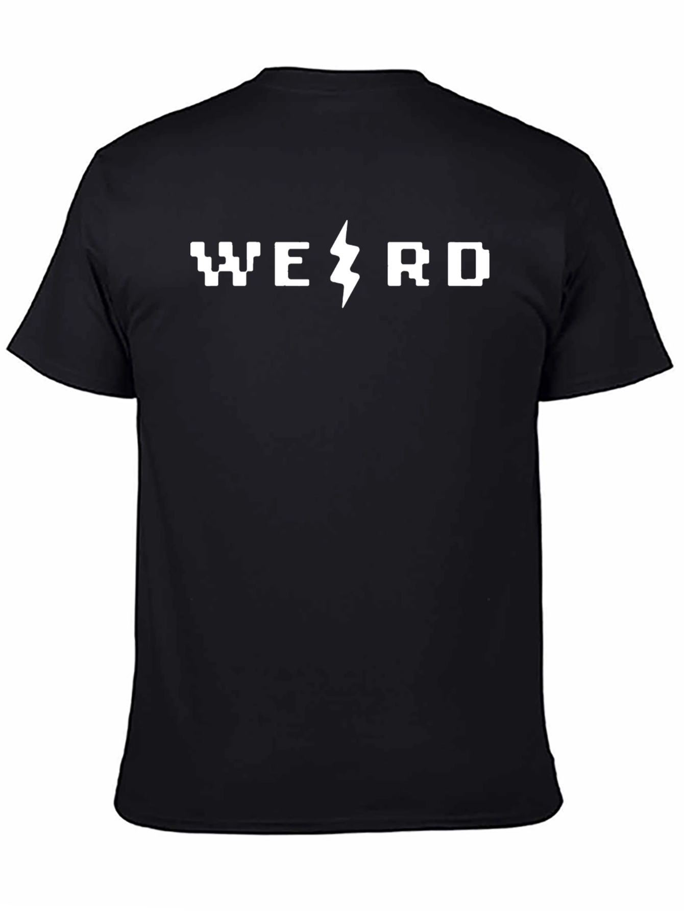 Black Weird Lightning Bolt Graphic T-Shirt