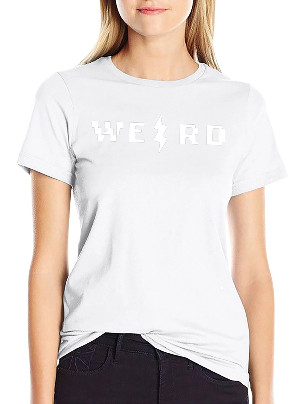 Black Weird Lightning Bolt Graphic T-Shirt