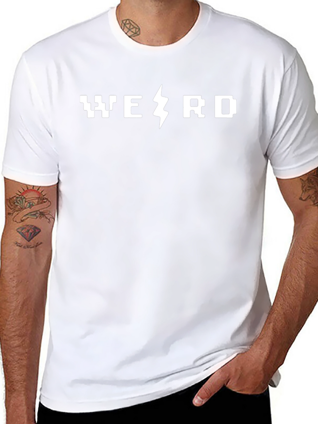Black Weird Lightning Bolt Graphic T-Shirt