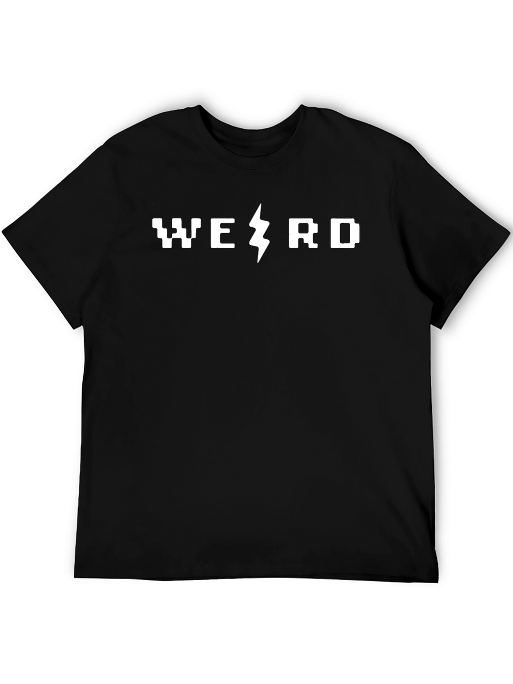 Black Weird Lightning Bolt Graphic T-Shirt